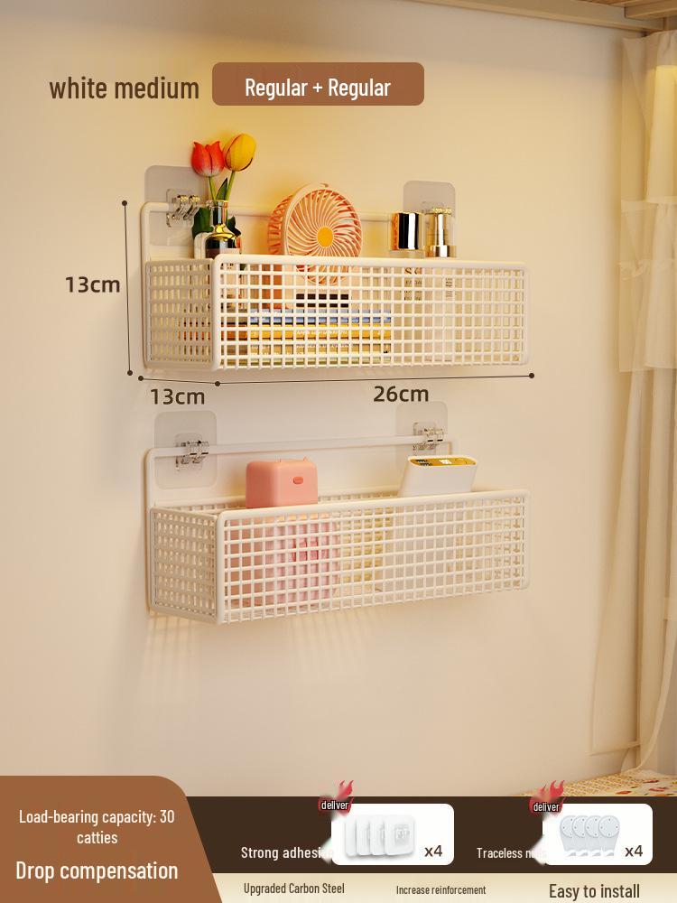 Punch-free Wall Shelf: Bedside Storage for Dorms & Bunks
