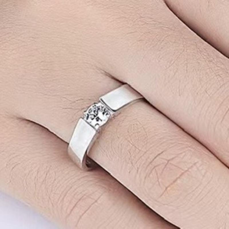 Jednokarátový zirkonový pár prstenů pánský a dámský prsten živý pár diamantem osazený otevřený snubní prsten pánské šperky.