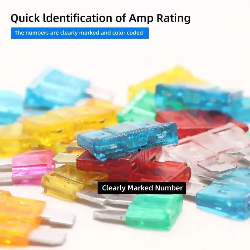 New 120pcs Car Fuse Assortment Set Profile Middle Size Blade Type Fuse Auto Car Truck 2-35A Fuse with Box Clip