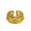 Niche Gold Medieval Brushed Retro Vintage Ring Women'S Zircon Light Luxury Exquisite Temperament Personalized Accessories