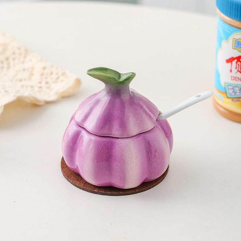 Creative Ceramic Onion Seasoning Jar, High-looking Salt Sugar Jar, MSG Seasoning Box, Chili Oil Jar, Kitchen Seasoning Jar
