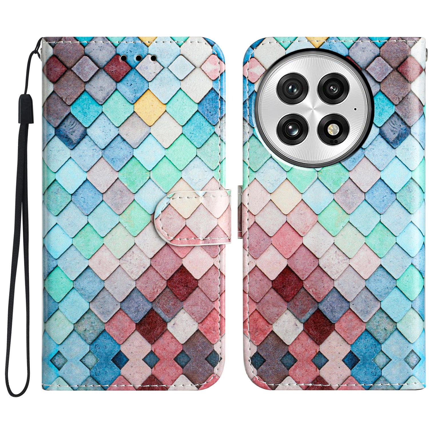 

For OnePlus 13 Wallet Case Printed Pattern Design Leather Phone Cover H