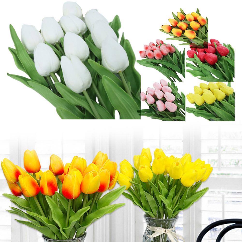 10 stuks Levenschtechte Kunsttulpen voor Tafeldecoratie Portiek Raamdecoratie