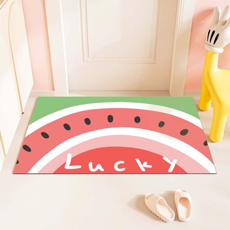Diatom Mud Floor Mat Household Water Washable Bathroom Anti Slip Mat Cartoon Rainbow Bathroom Absorbent Mat