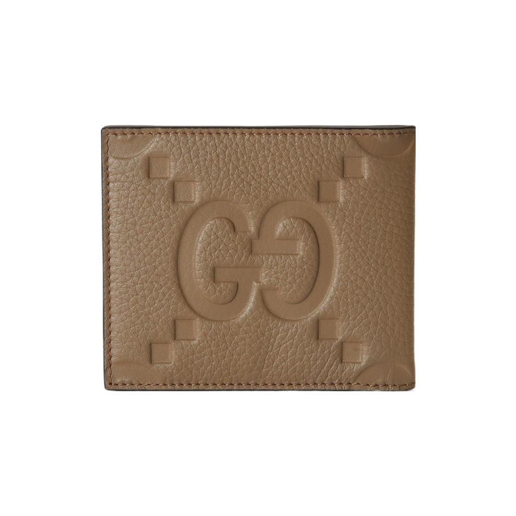 Gucci Double G Logo Embossed Flap Leather Wallet Men wallet Gray Brown 739475-AABY0-2801