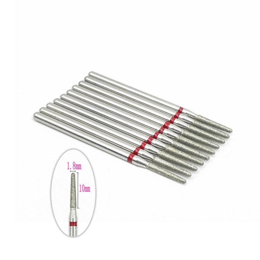 10pcs 2.35mm Shank Diamond Grinding Bur Drill Rotary Drill Dental Grinding Dental Polishing Burs Nail Drill Bits