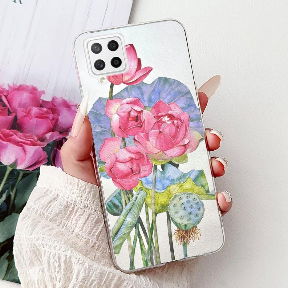 For Samsung Galaxy A22 4G Case Coloful Flowers Painted Cover Soft Slim Phone Case For Samsung A22 A 22 Galaxy A42 5G Fundas Bags