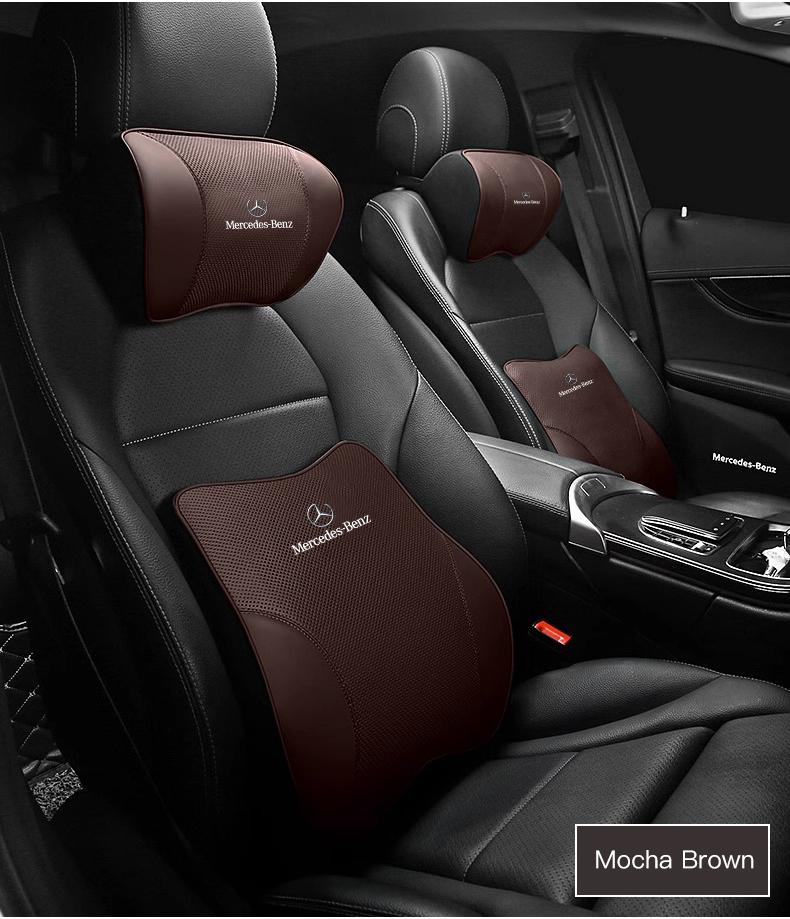 GLC GLB Car Seats Support Waist Cushion Headrests Lumbar Pillow For Mercedes Benz AMG W203 W206 W220 W205 W211 W212 W201 W210 W