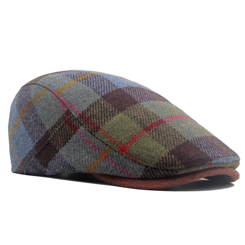 Czapka Forward Jesienno-zimowa męska beretowa ciepła czapka Artsman Brytyjska czapka w kratę