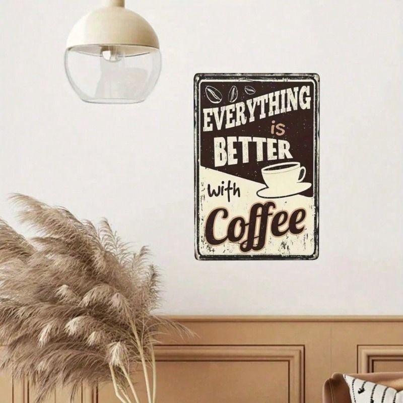 Metal Wall Art Tin Sign Vintage Coffee Decor for Kitchen Bar Pub Man Cave Gift