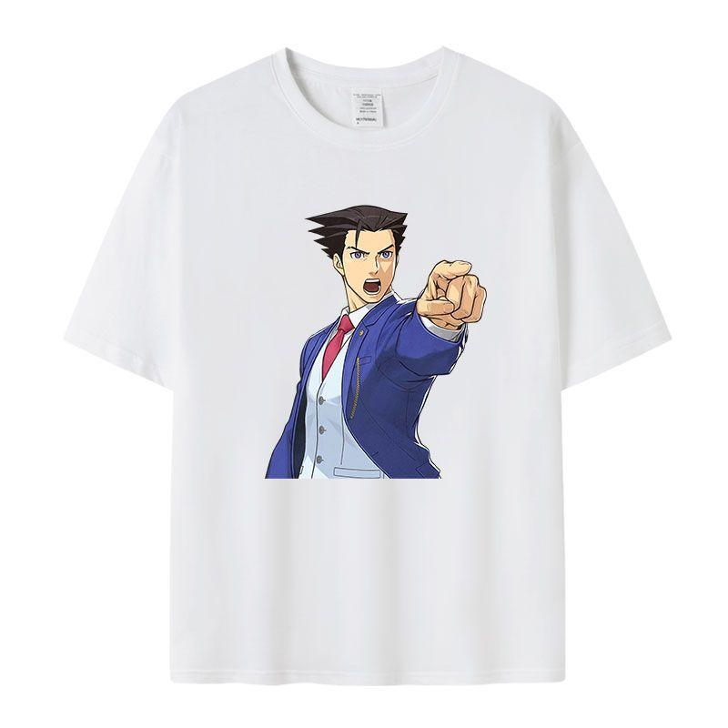 Game Ace Attorney Series Print Tshirt Summer Tee Short Sleeve Tops for Unisex Women Couple Style Clothes T Shirt for Unisex Women