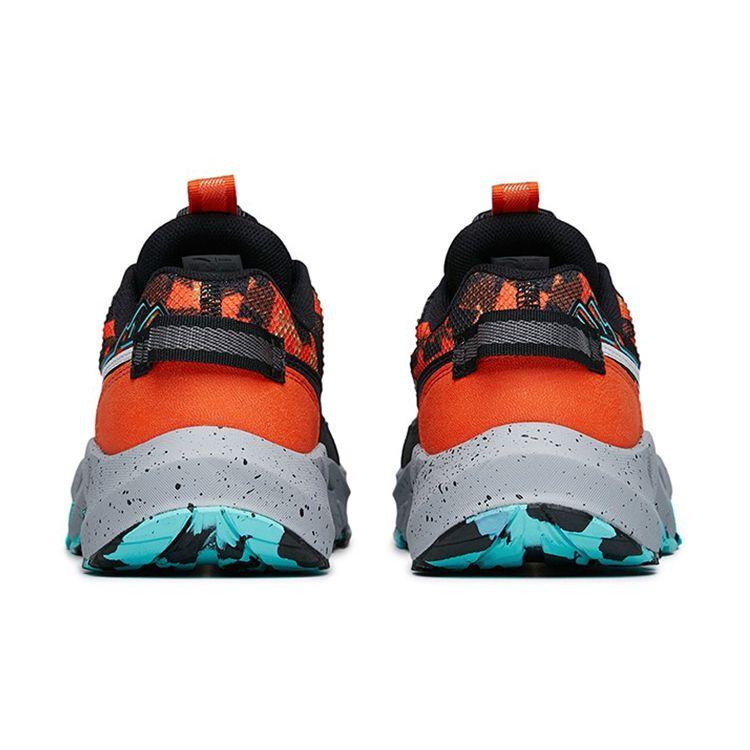 Anta Kids Velcro Thick Sole Casual Non-Slip Shock Absorbing Wear-Resistant Low-Top Running Shoes Kids Sneaker Black Orange 312215577-5