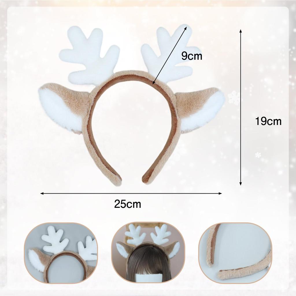Formemory Reindeer Headband, Christmas Hair Hoop, Cosplay, Costume, Deer Antlers, Kids, Adults, Costume Accessory, Hair Ornament, Children, Babies,