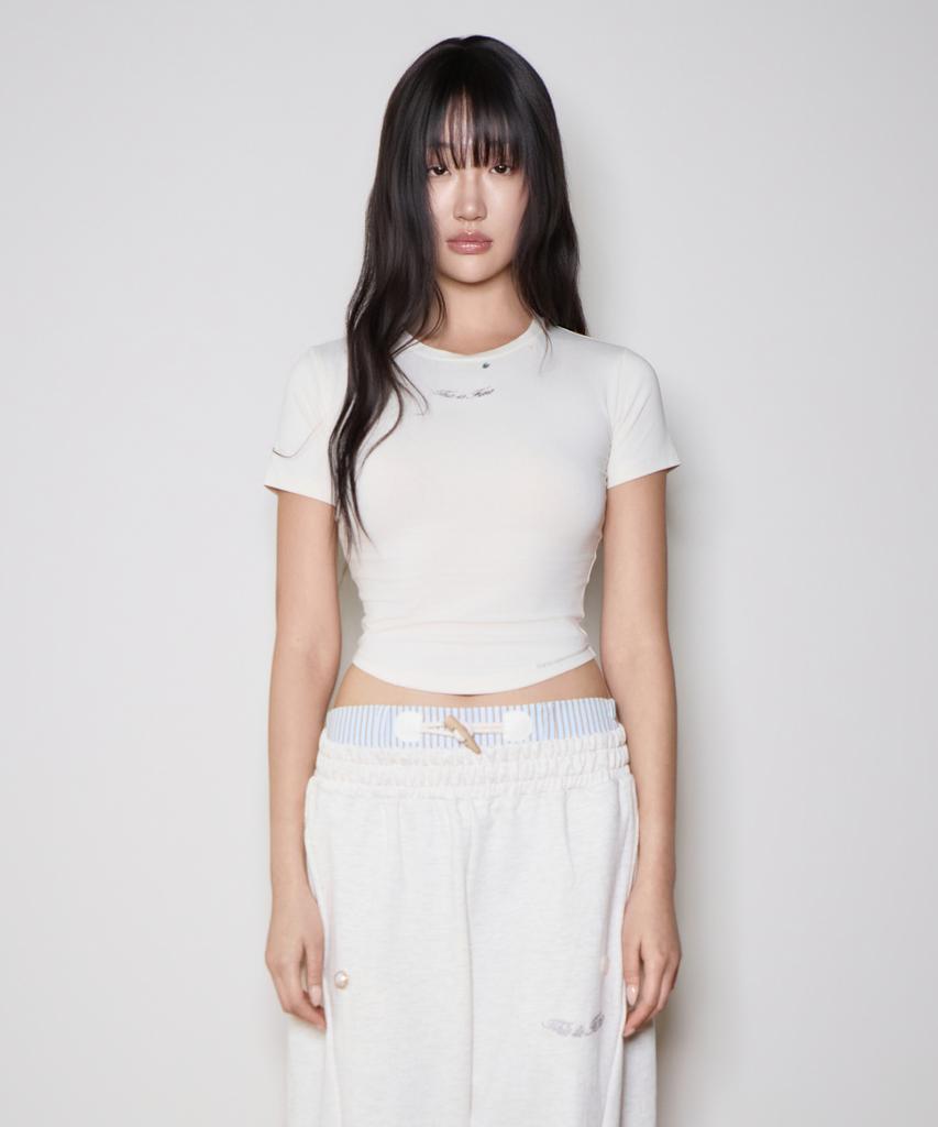 Diseuijeupain Baby Crop Tee Cream