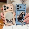 Running Horse Print Magnetic Phone Case For iPhone 17 Pro Max 16 15 14 13 Pro Max For Magsafe Wireless Charge Hard PC Back Cover