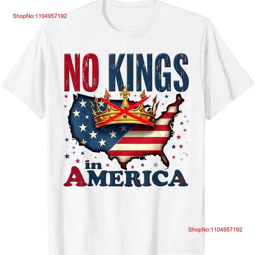 No Kings in America Flag Crown T-shirt