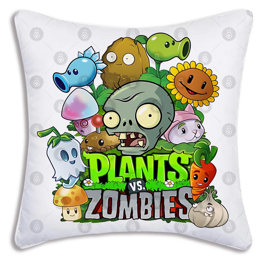 Game For Plantss Vs. Z-Zombies Pillow Covers Cartoon Sofa Decorative Home Double-sided Printing Short Plush Cute Cushion Cover