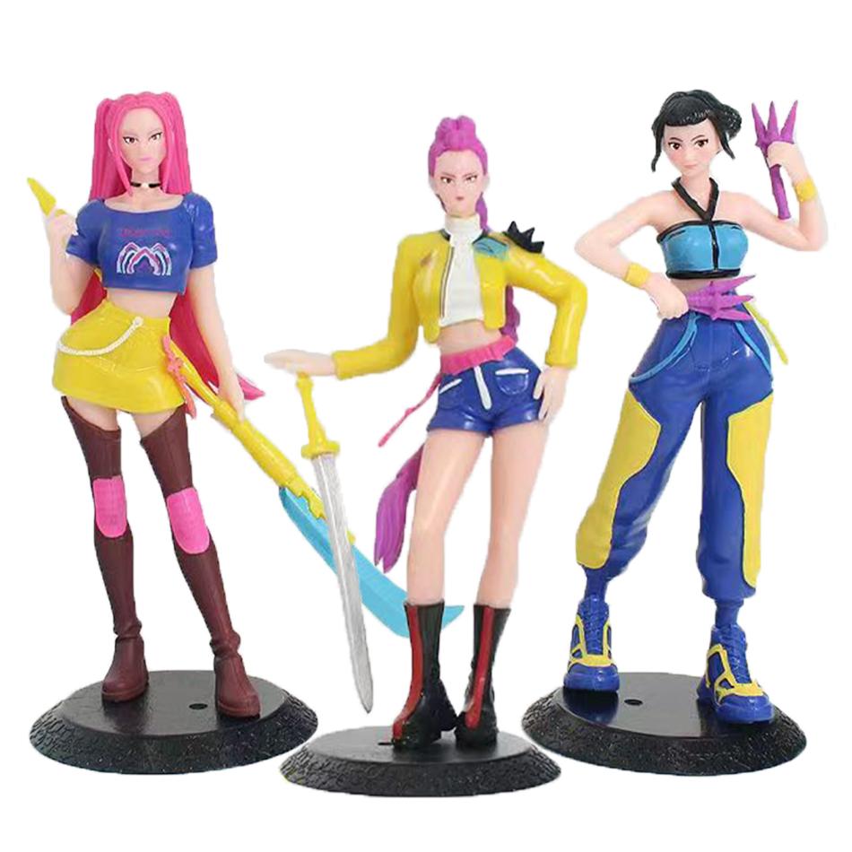 3pcs Anime Kpop Demon Hunter Figure Model Toy Cartoon Gaming Peripheral Desk Decoration Collection Figure Model Toy For Kid Gift