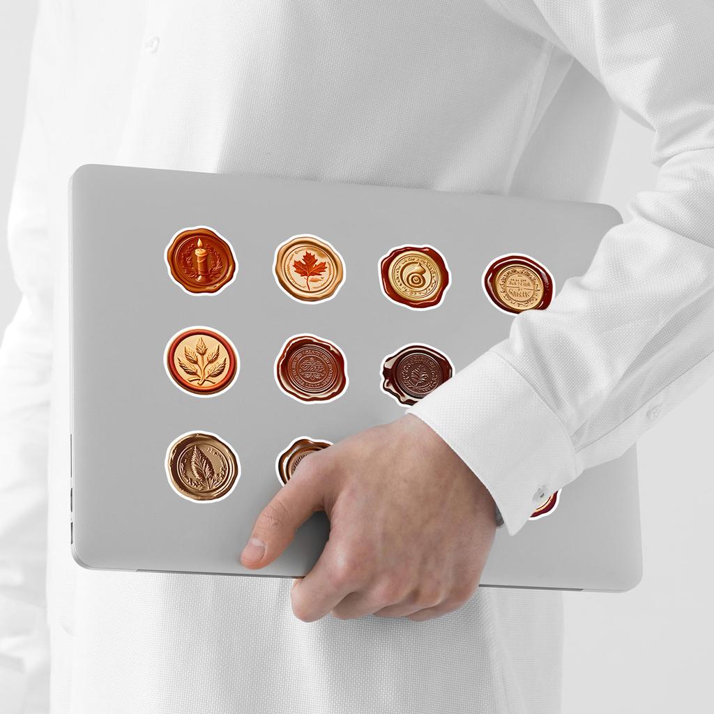 50 Nordic Style Maple Leaf Seals Graffiti Stickers Water Cup Suitcase Waterproof Decoration Stickers Creative Seal Stickers