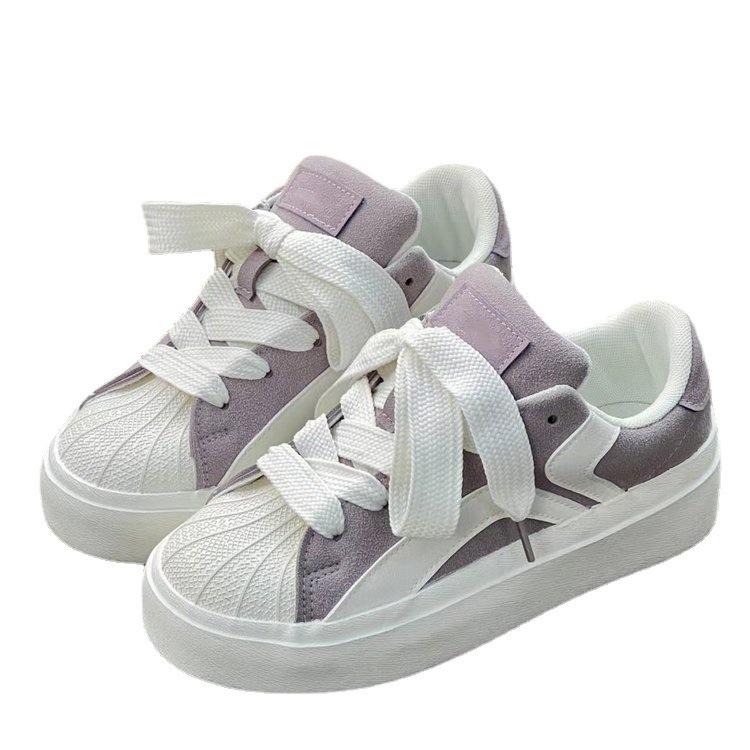 2025 spring low-top Korean version of canvas shoes female students Hong Kong trend shell head sports board shoes casual flats