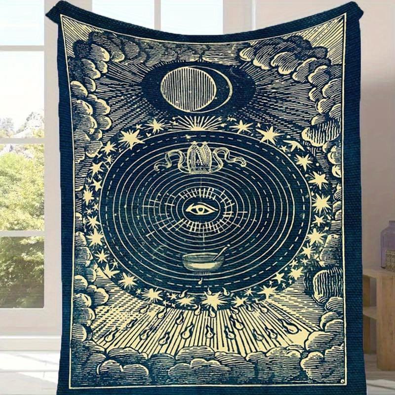 

1pc Astrology Print Blanket, Soft Warm Throw Blanket Nap Blanket for Couch Sofa Office Bed Camping Travel, Multi-purpose Gift Blanket 130cmx150cm