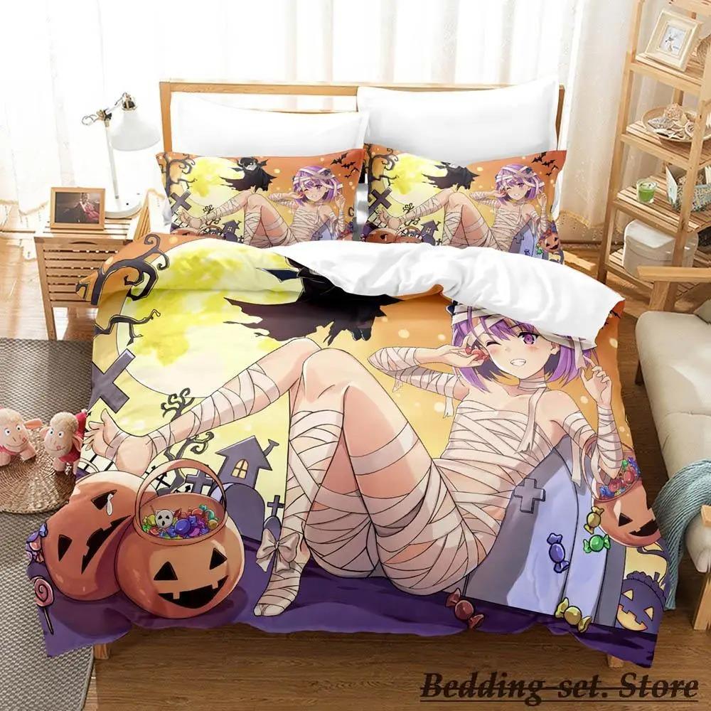 Mummy Girls Anime Bedding Set Single Twin Full Queen King Size Bed Set Adult Kid Bedroom Duvetcover Sets Anime Parure De Lit Bed
