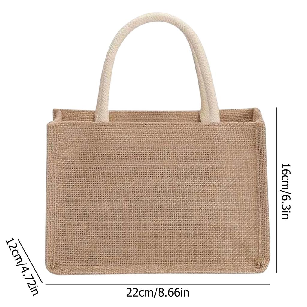 Jute Tragetasche Einkaufstasche Damen Wiederverwendbar Lebensmittel Große Kapazität Aufbewahrungstasche Mode Damen Handtasche Hochzeit Geburtstagsgeschenktasche