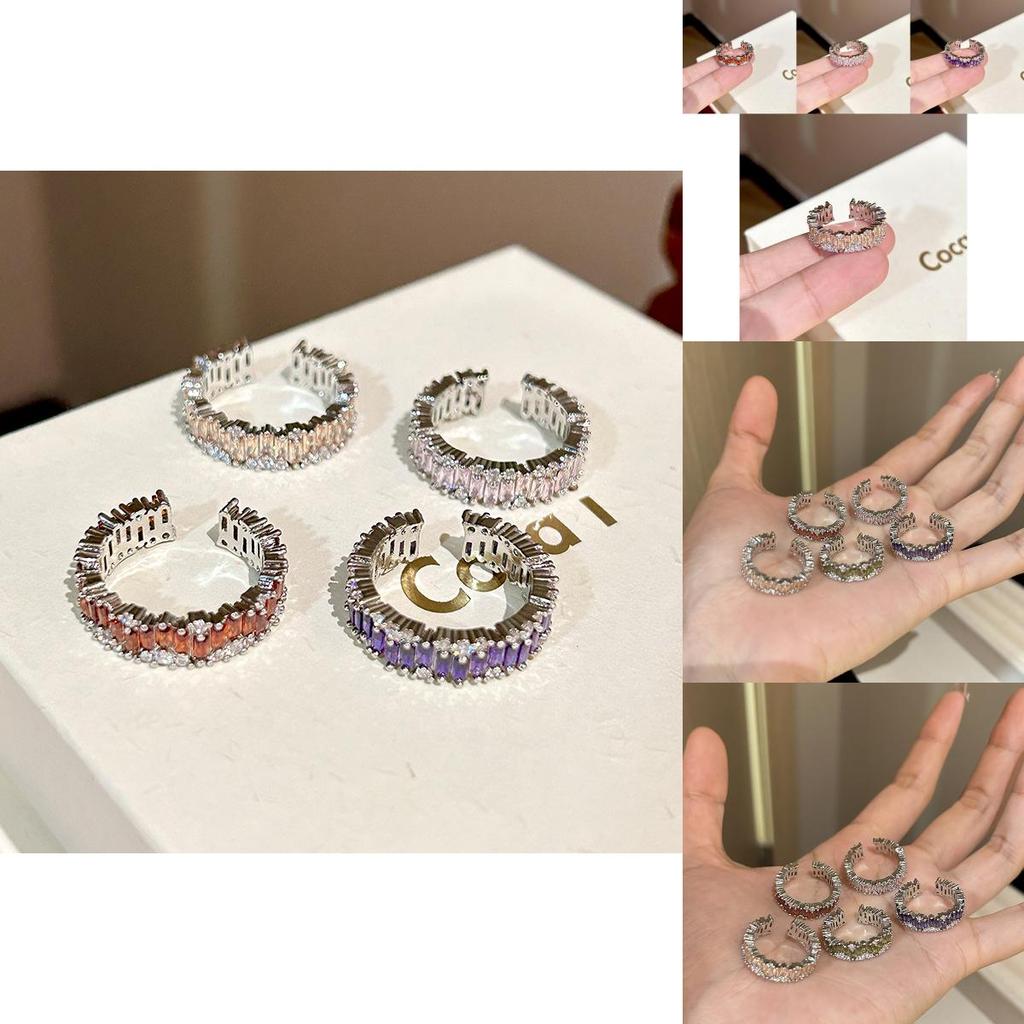 Chic And Elegant Open Adjustable Ring For Women With Vibrant Gemstone Details