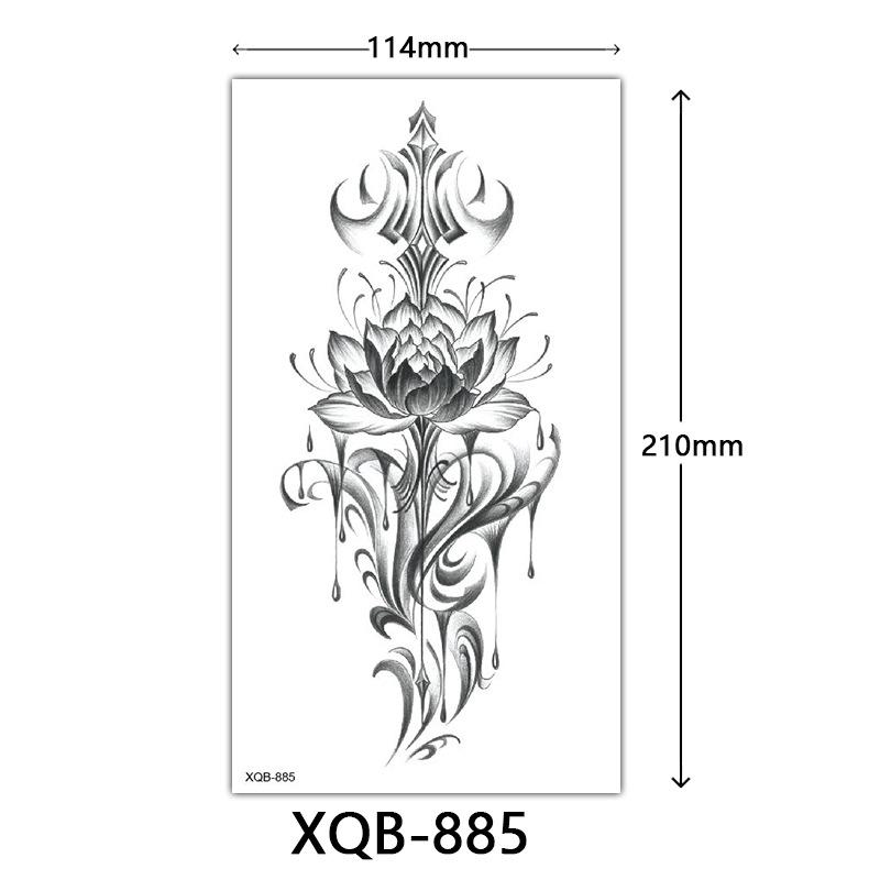 Small Full Arm Tattoo Sticker, Flower Letters, Plain Flower Tattoo Sticker Tattoo