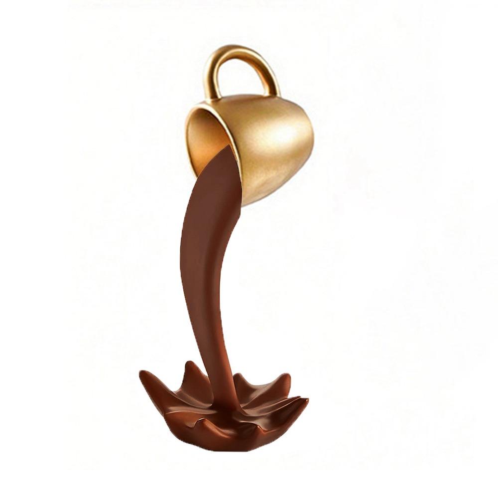 3D Floating Spilling Coffee Cup Resin Craft Suspended Cup Sculpture Coffee Cup Ornaments  Kitchen