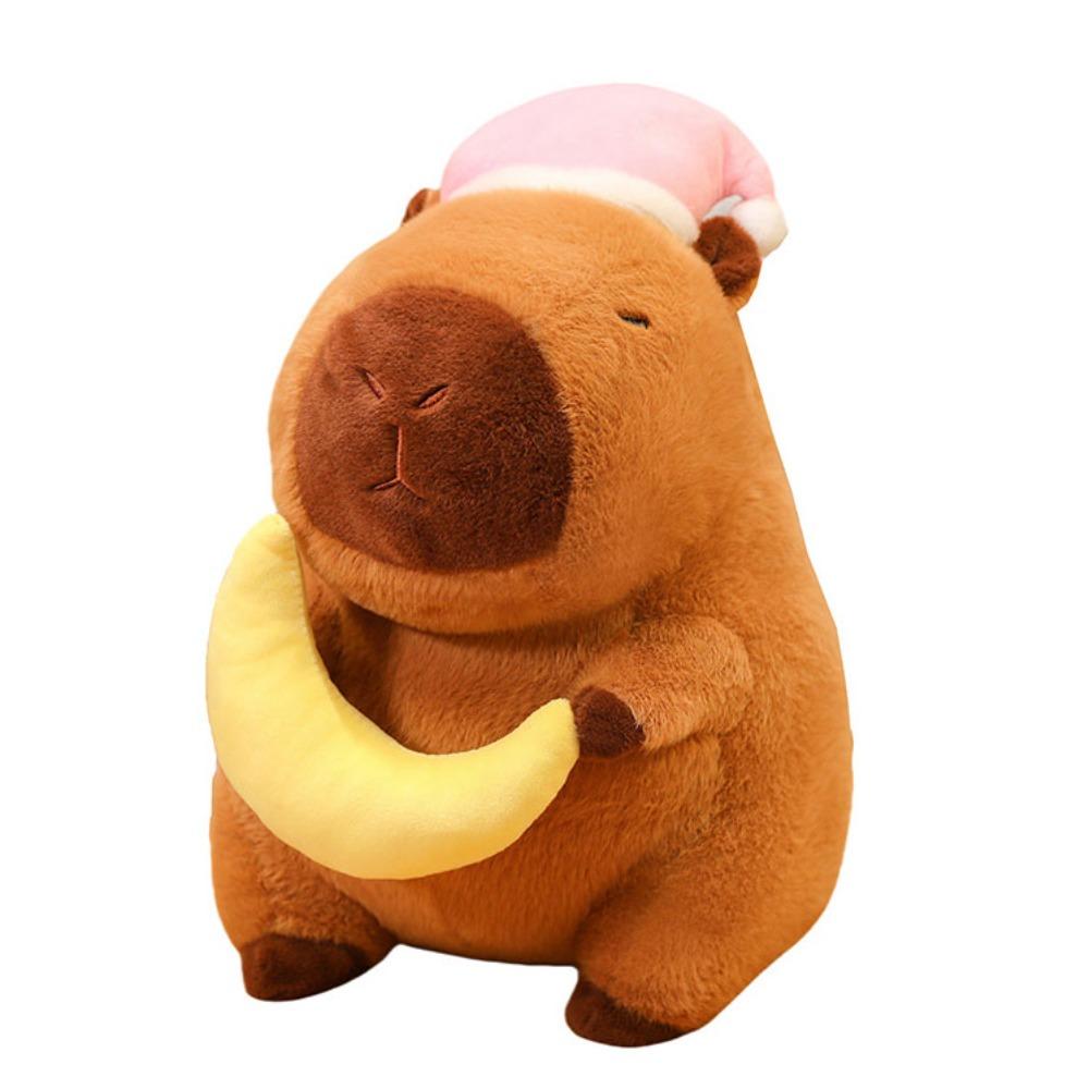 

Sleep Hat Goodnight Capybara Doll Star Capybara Fluffty Doll Capybara Plush Toy Home Decor 30cm-moon