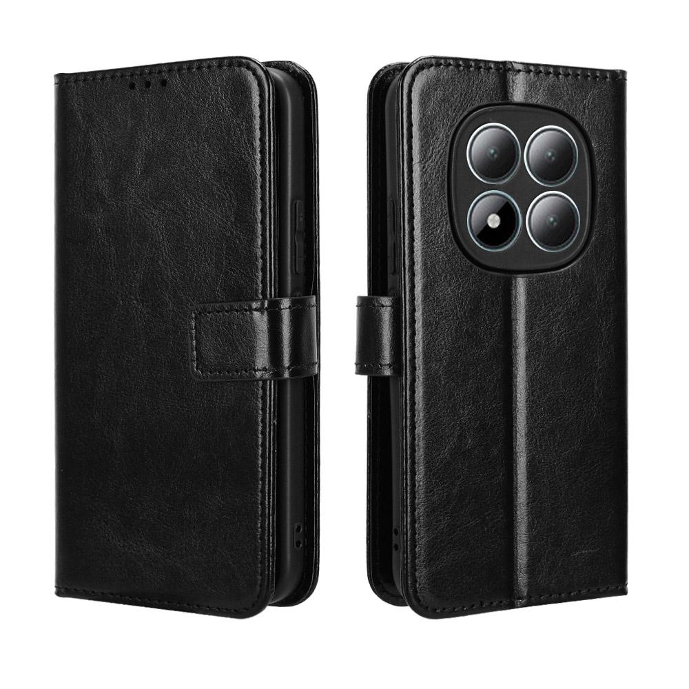 For Xiaomi Redmi Note 15 Pro 5G (Global) PU Leather Case with Strap Crazy Horse Texture Phone Wallet Cover