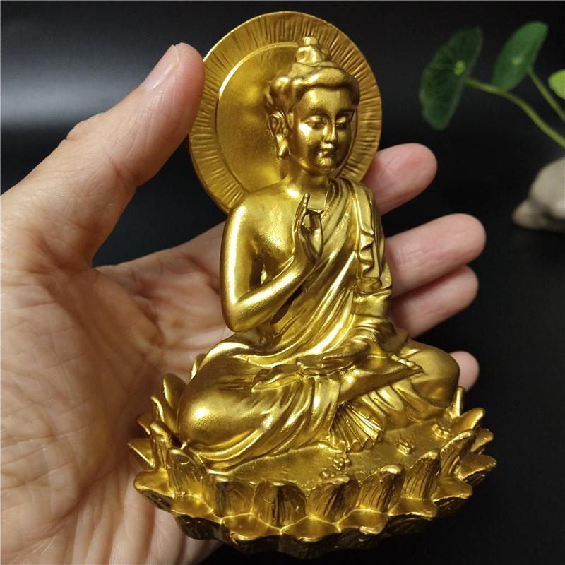 Golden Buddha Statue Hindu God Sculpture Figurines Ornaments Resin Craft Lucky Gifts Wealth For Home Decoration Buddha Statues