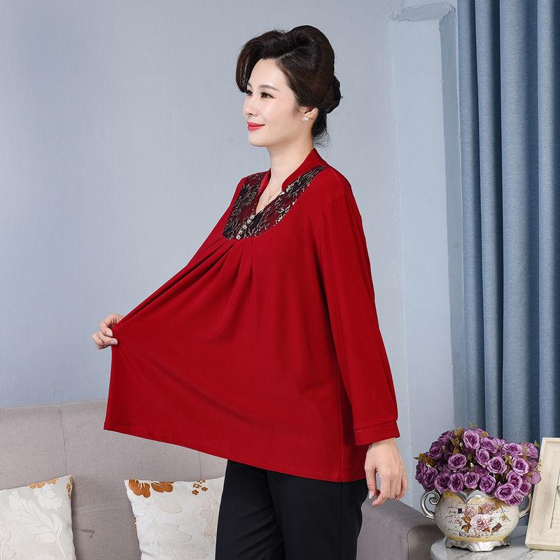 Spring Autumn Women's Plus Size Shirt Loose Long Sleeve T-Shirt