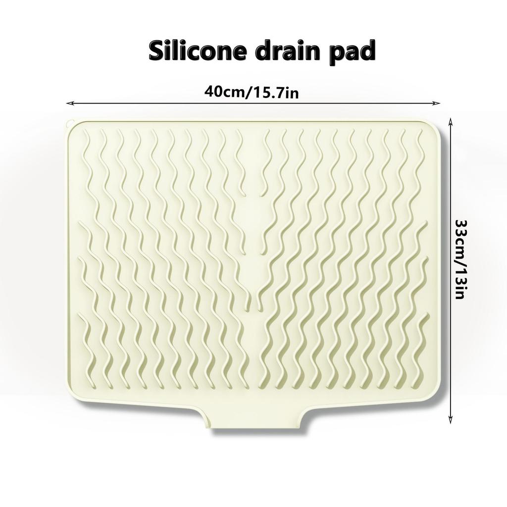Silicone Draining Mat for Kitchen: Fruit, Vegetable, Bowl, and Dish Drying with Sloped Countertop Design
