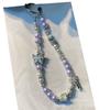 Ins Style Alloy Butterfly Phone Chain Rope Handmade Beaded Hanging Chain Pearl Keychain Bag Hanging Rope Pendant Rope Accessories