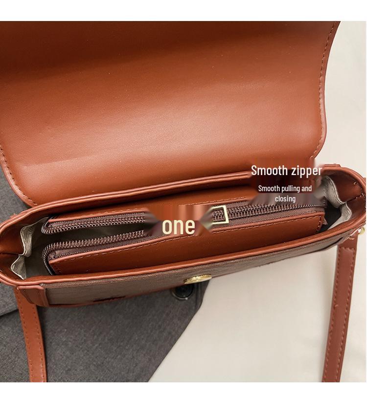 Korean Style Cartoon Kitten Crossbody Bag - Cute Retro Matte Shoulder Bag for Girls and Students