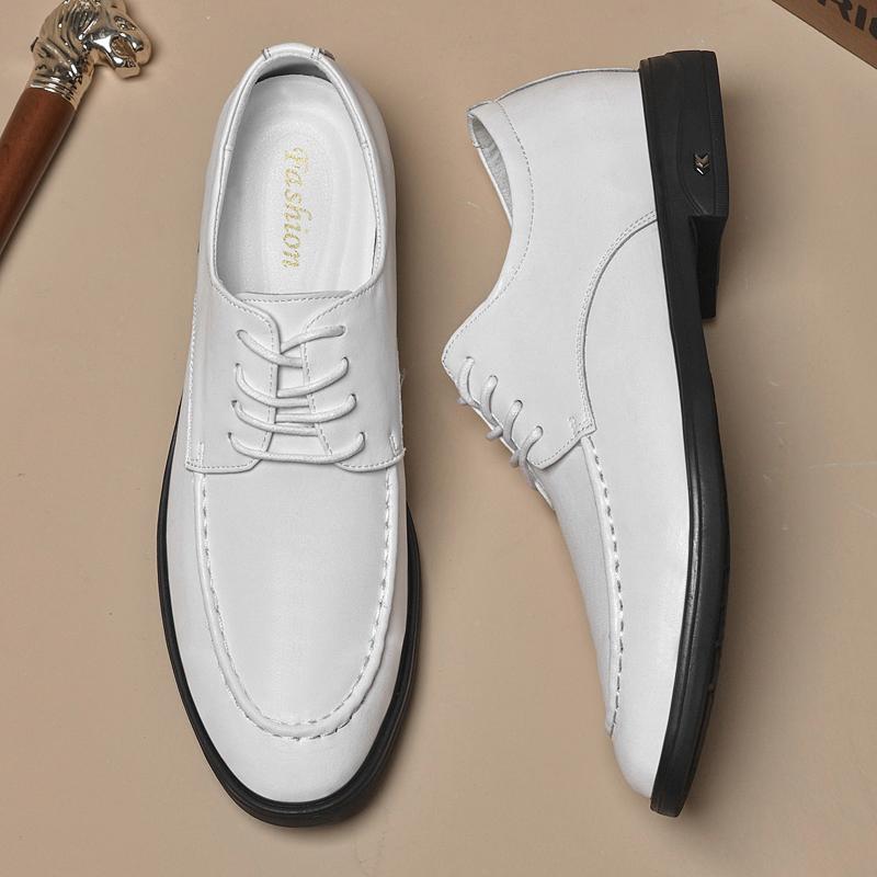 Fashion Genuine Leather Men's Oxford Shoes Spring Summer Casual Shoes Fashion Soft Sole Sneakers Walking Shoes Simple Business Footwear