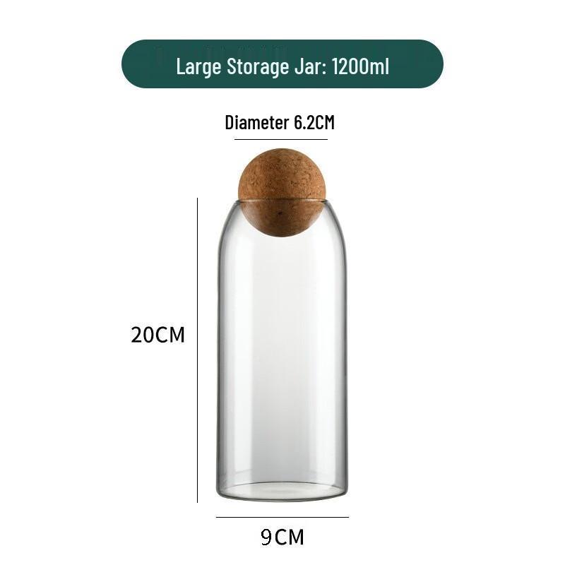High Borosilicate Glass Kitchen Storage Jar 1200ml