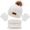 Baby Winter Knitted Hat Gloves Scarf Sets Boys Girls Warm Ear Protection Beanie Hat Gloves Knit Children'S Winter Accessories