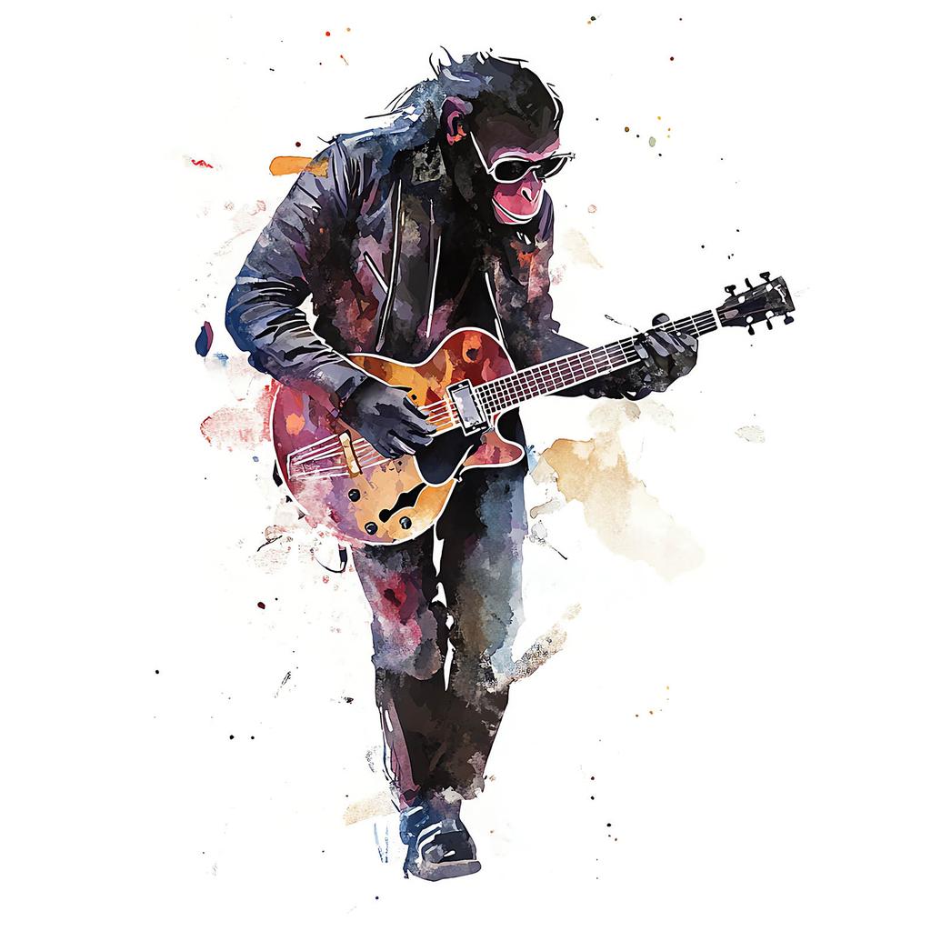 Guitar Master Poster Guitar Master Poster, 30X40 Cm, Dark Brown Wooden Frame, 230 Gsm Matte Paper