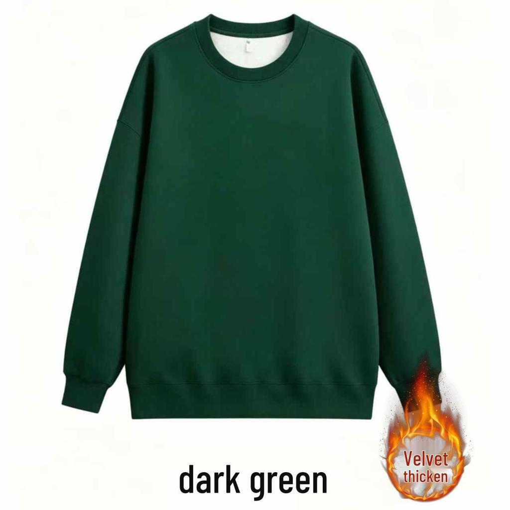 Unisex Heavyweight Cotton Crew Neck Sweatshirt - Minimalist Japanese Style