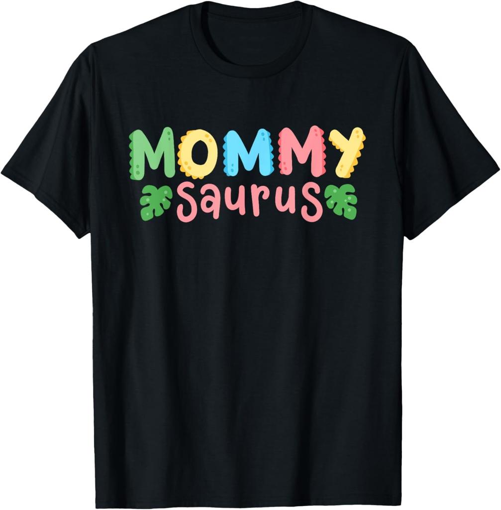 Family T-Shirt Mama Saurus Daddy Saurus Dad Dinosaur Birthday Family Matching T-Shirt Kawayi Custom T-Shirt Ropa Hombre