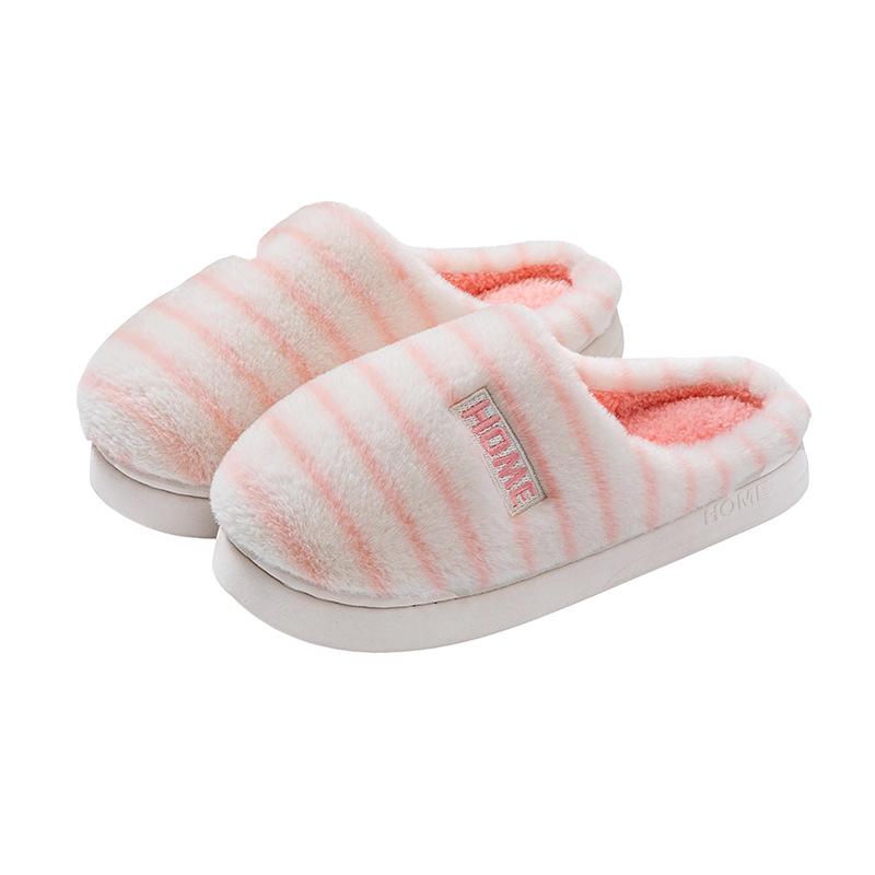 Cotton slippers autumn and winter indoor wear-resistant thick-soled warm-soled piled family couple home fluffy slippers