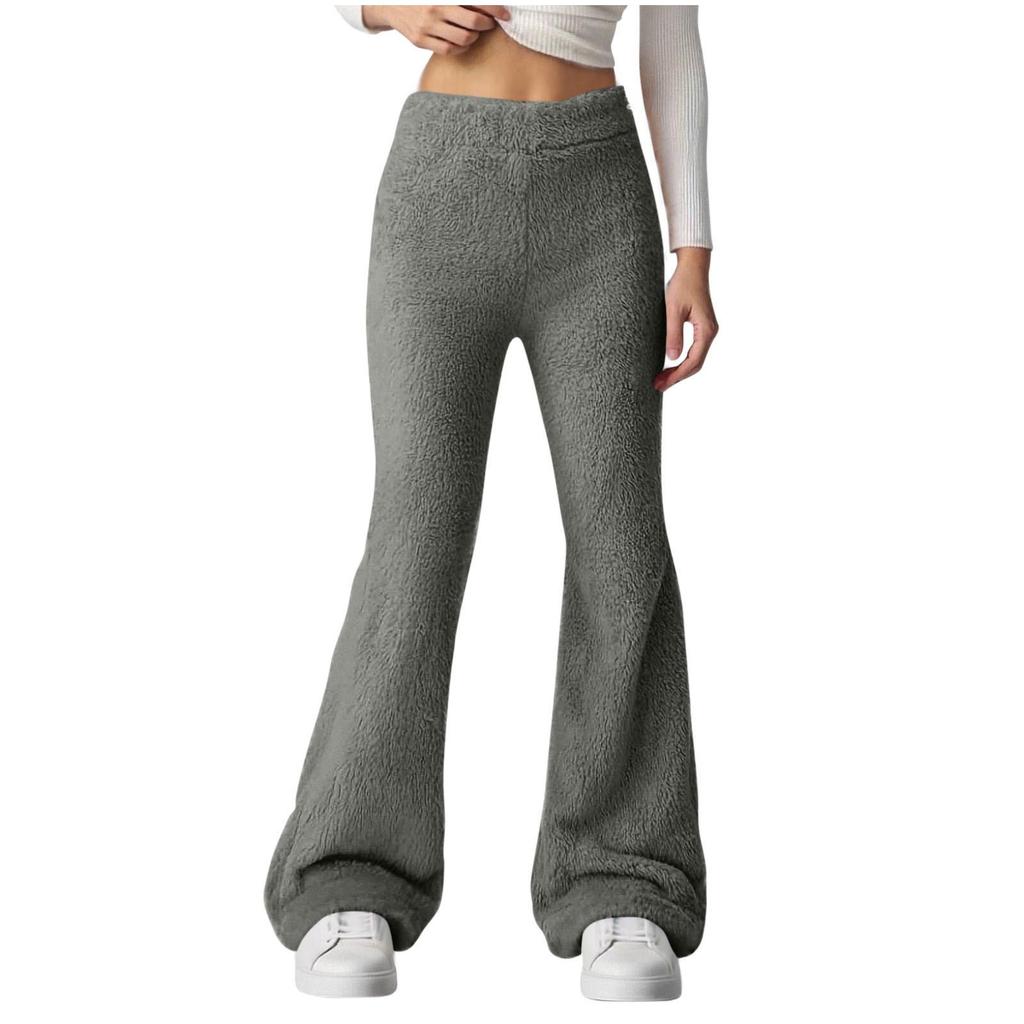 2025 Women's Wide-Leg Warm Plush Elastic Waist Pants