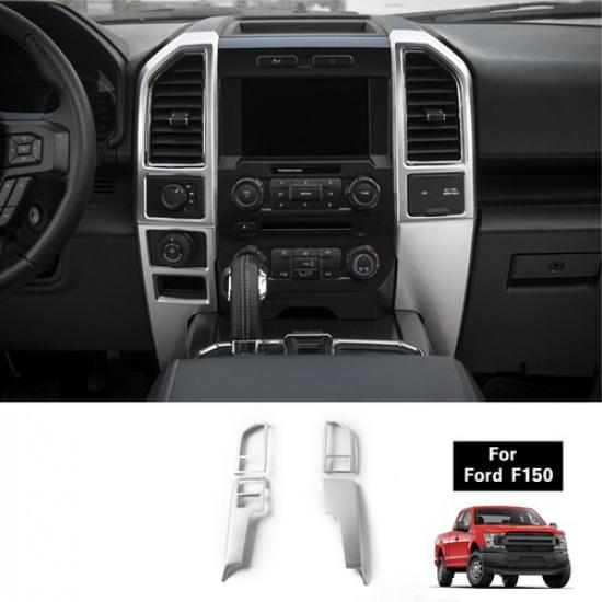 Silver Front Central Control Panel Decor Cover Trim For Ford F-150 F150 2015-20