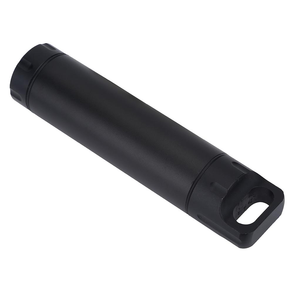 Waterproof Aluminum Pill Box Case Organizer Outdoor Medicine Holder (Black)