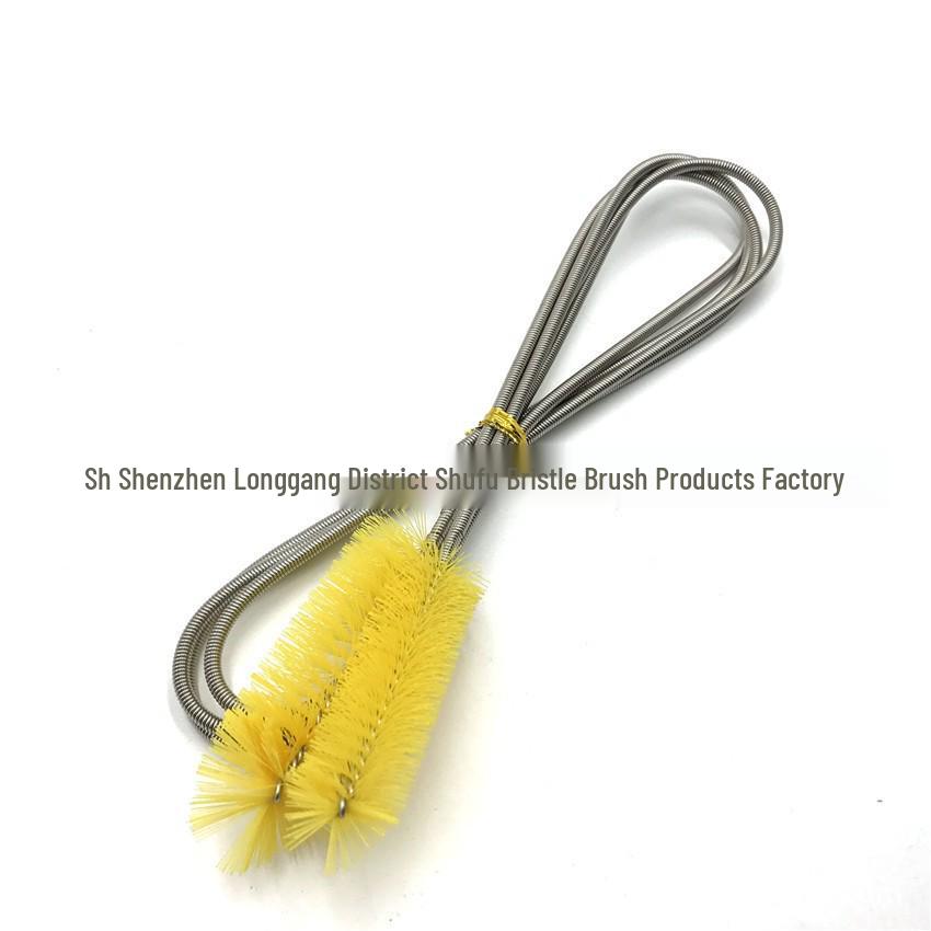 Aquarium Spring Brush Set - Double-Headed Blue Pipe & Tank Cleaning Brushes