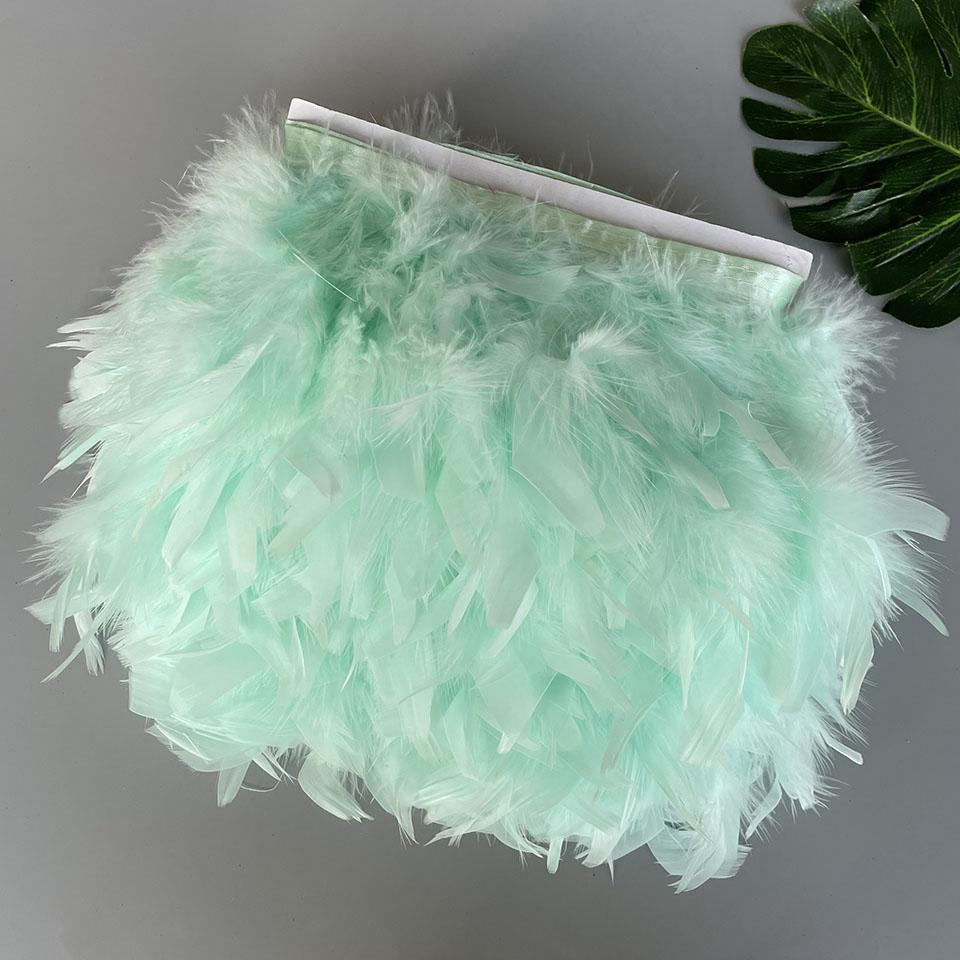 Fluffy Turkey Feathers Trim Fringe Ribbon 10Meters Marabou Feather On Tape Fringes Sewing Trimmings DIY Clothes Dress Decoration