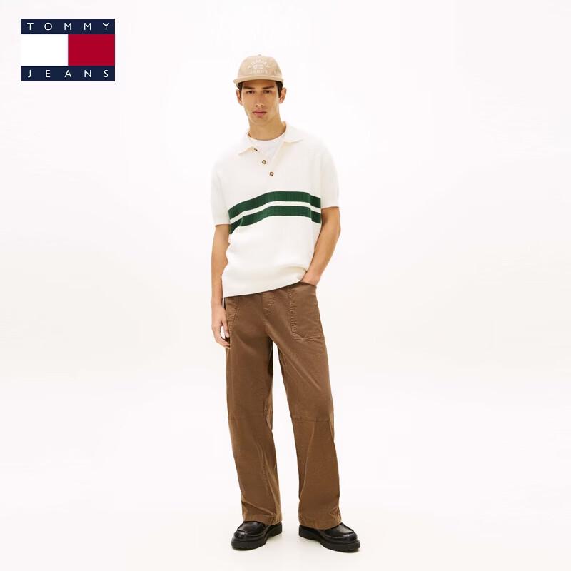 Tommy Jeans Unisex Color-Block Short Sleeve Polo Knit Shirt